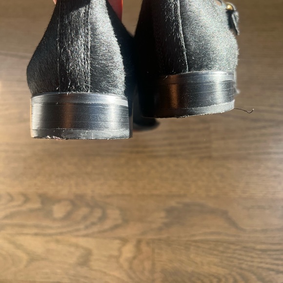 Sam Edelman woman’s black Balfour Real Fur Hair Double Buckle loafer - Picture 10 of 15